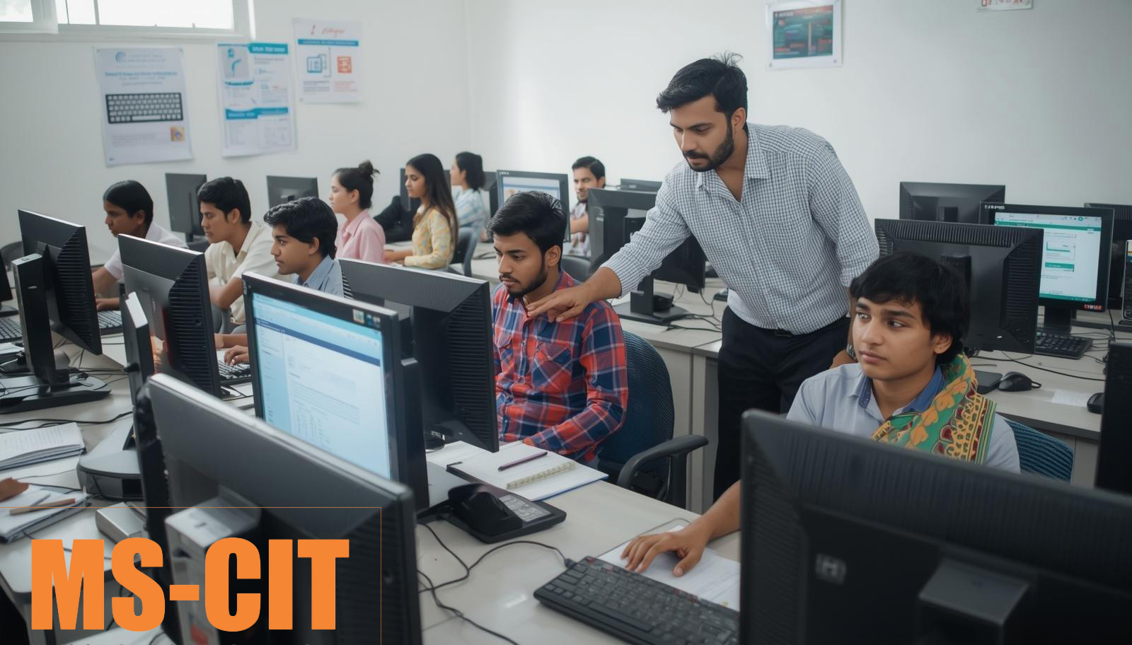 MS-CIT Classes – Computer Learning Students learning computer skills in MS-CIT Classes